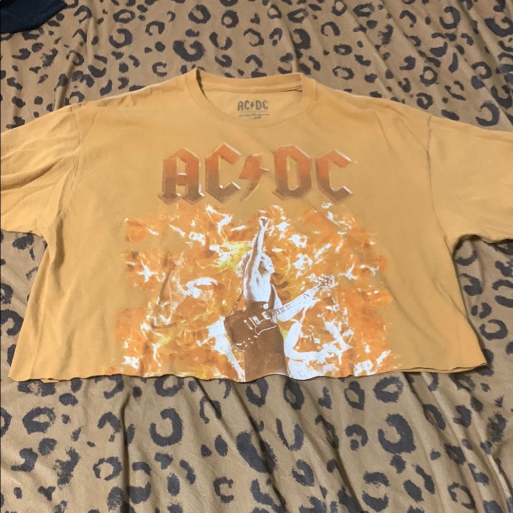AC/DC Orange Crop Top with Vintage Logo